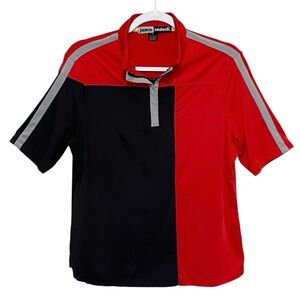 Jamie Sadock Golf 1/4 Zip Polo Red Black Athletic Sporty Performance Size M